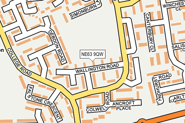 NE63 9QW map - OS OpenMap – Local (Ordnance Survey)