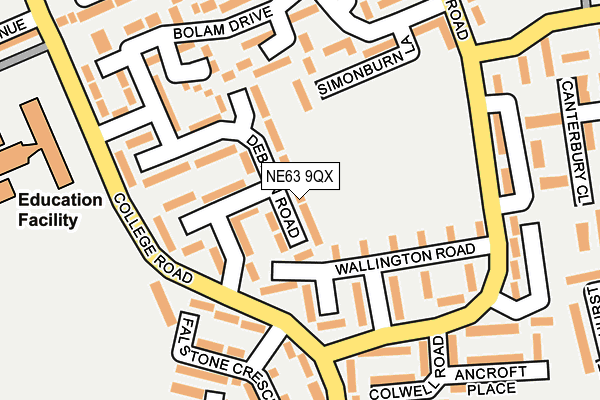 NE63 9QX map - OS OpenMap – Local (Ordnance Survey)