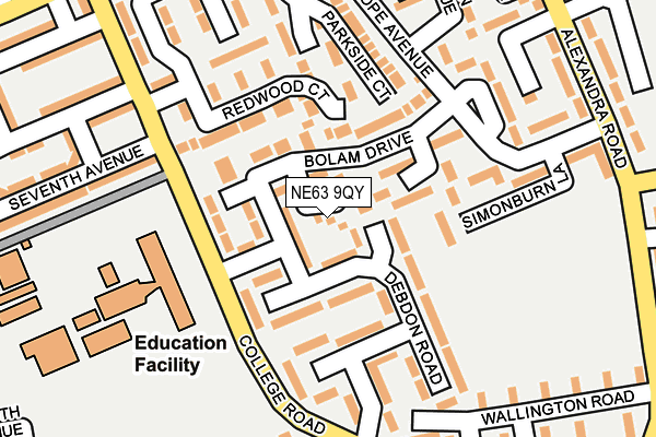 NE63 9QY map - OS OpenMap – Local (Ordnance Survey)