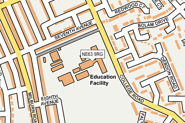NE63 9RG map - OS OpenMap – Local (Ordnance Survey)