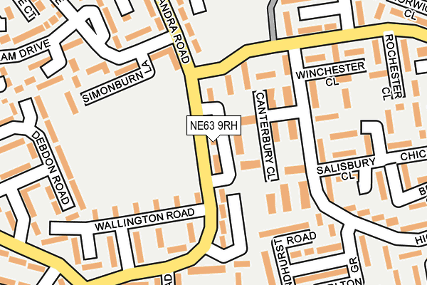NE63 9RH map - OS OpenMap – Local (Ordnance Survey)
