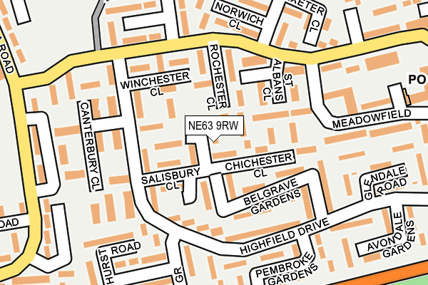 NE63 9RW map - OS OpenMap – Local (Ordnance Survey)
