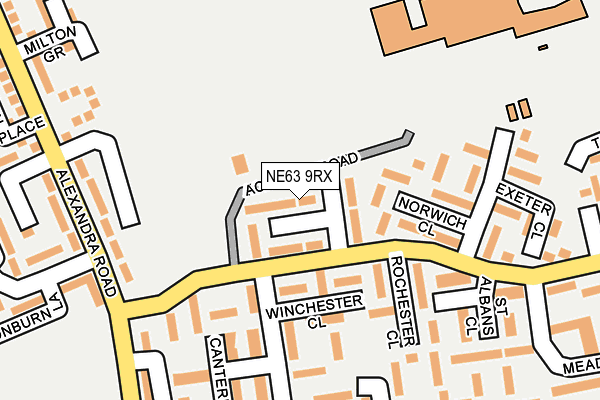 NE63 9RX map - OS OpenMap – Local (Ordnance Survey)