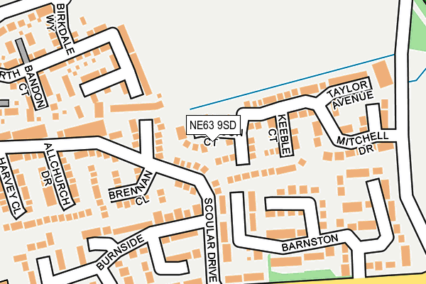 NE63 9SD map - OS OpenMap – Local (Ordnance Survey)