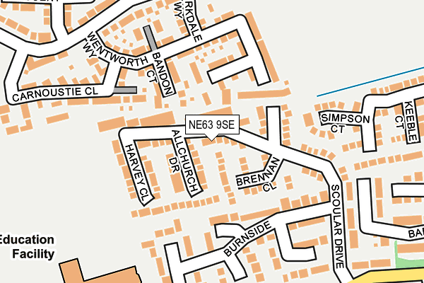 NE63 9SE map - OS OpenMap – Local (Ordnance Survey)