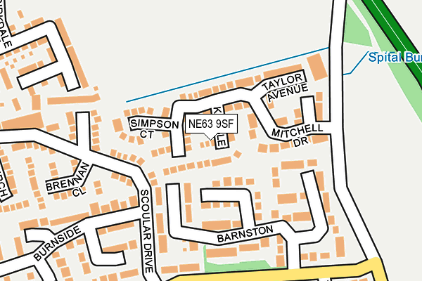 NE63 9SF map - OS OpenMap – Local (Ordnance Survey)