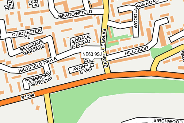 NE63 9SJ map - OS OpenMap – Local (Ordnance Survey)