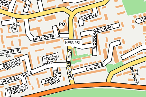 NE63 9SL map - OS OpenMap – Local (Ordnance Survey)