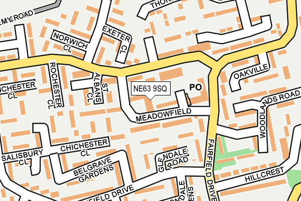 NE63 9SQ map - OS OpenMap – Local (Ordnance Survey)