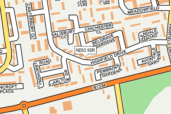 NE63 9SR map - OS OpenMap – Local (Ordnance Survey)