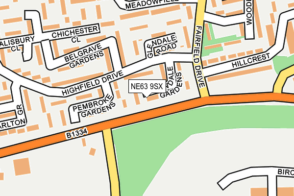 NE63 9SX map - OS OpenMap – Local (Ordnance Survey)