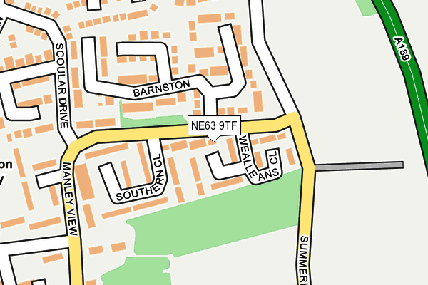 NE63 9TF map - OS OpenMap – Local (Ordnance Survey)