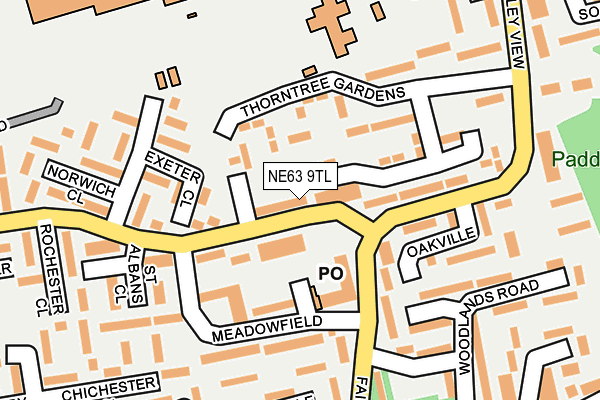 NE63 9TL map - OS OpenMap – Local (Ordnance Survey)