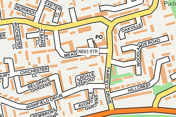 NE63 9TR map - OS OpenMap – Local (Ordnance Survey)