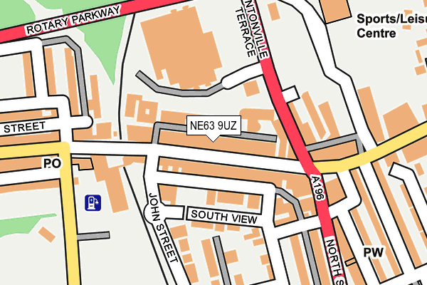 NE63 9UZ map - OS OpenMap – Local (Ordnance Survey)