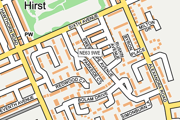 NE63 9WE map - OS OpenMap – Local (Ordnance Survey)