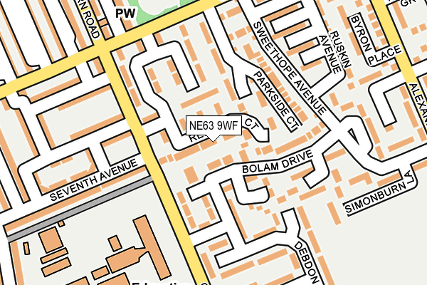 NE63 9WF map - OS OpenMap – Local (Ordnance Survey)