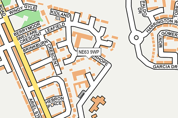 NE63 9WP map - OS OpenMap – Local (Ordnance Survey)