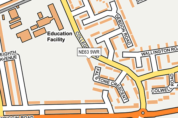 NE63 9WR map - OS OpenMap – Local (Ordnance Survey)