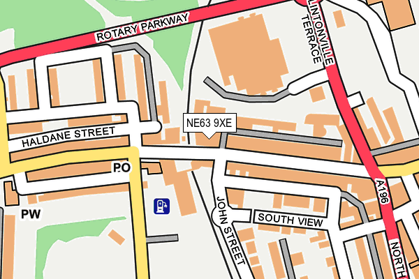 NE63 9XE map - OS OpenMap – Local (Ordnance Survey)