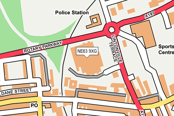 NE63 9XG map - OS OpenMap – Local (Ordnance Survey)