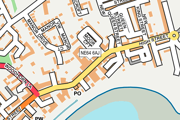 NE64 6AJ map - OS OpenMap – Local (Ordnance Survey)