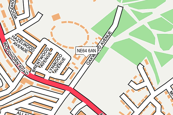 NE64 6AN map - OS OpenMap – Local (Ordnance Survey)