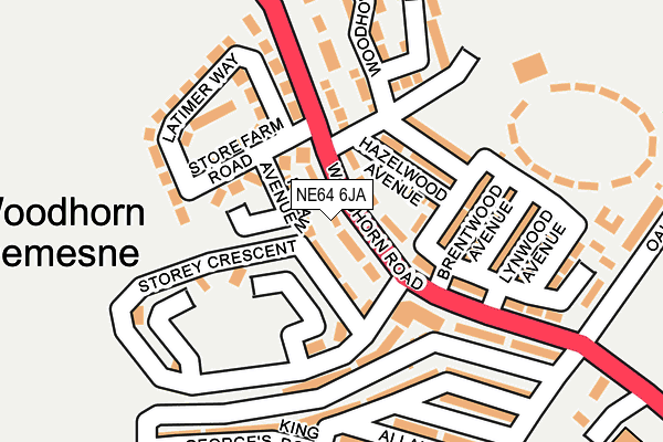 NE64 6JA map - OS OpenMap – Local (Ordnance Survey)