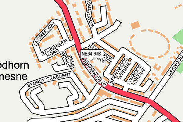 NE64 6JB map - OS OpenMap – Local (Ordnance Survey)