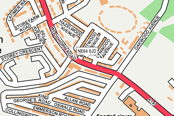 NE64 6JD map - OS OpenMap – Local (Ordnance Survey)