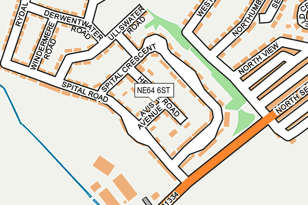 NE64 6ST map - OS OpenMap – Local (Ordnance Survey)