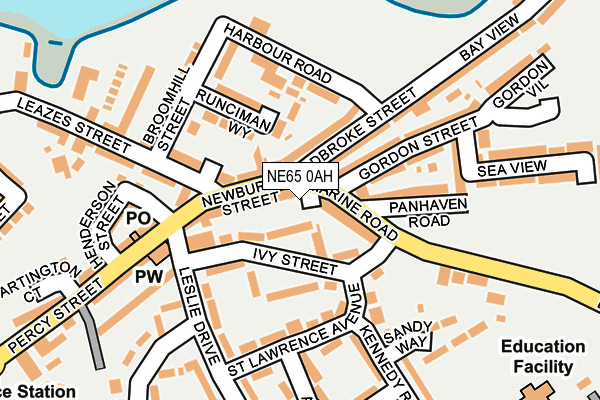 NE65 0AH map - OS OpenMap – Local (Ordnance Survey)