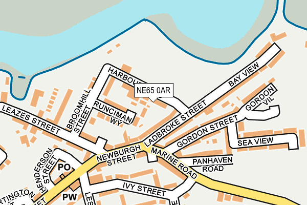 NE65 0AR map - OS OpenMap – Local (Ordnance Survey)