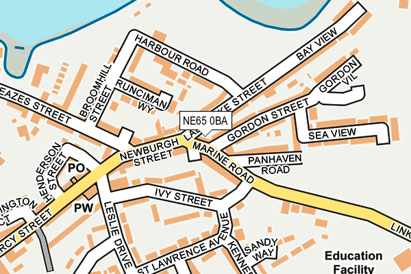 NE65 0BA map - OS OpenMap – Local (Ordnance Survey)