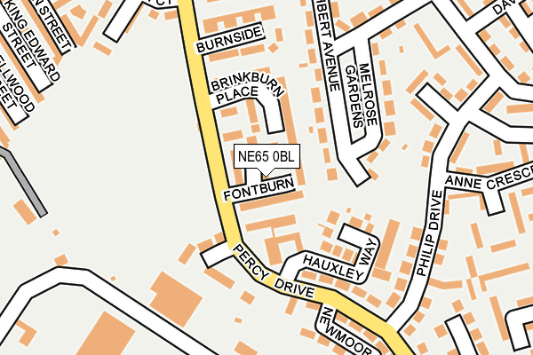 NE65 0BL map - OS OpenMap – Local (Ordnance Survey)