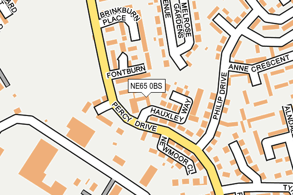 NE65 0BS map - OS OpenMap – Local (Ordnance Survey)
