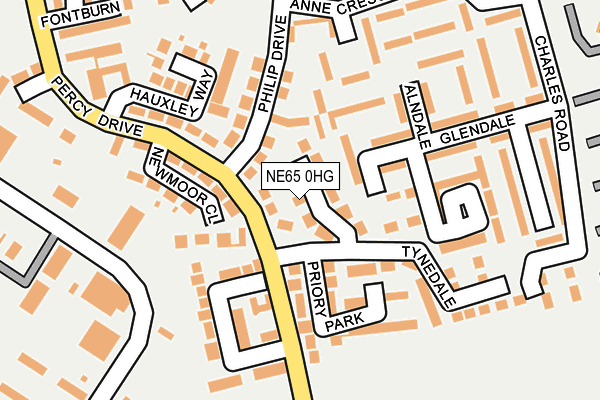 NE65 0HG map - OS OpenMap – Local (Ordnance Survey)