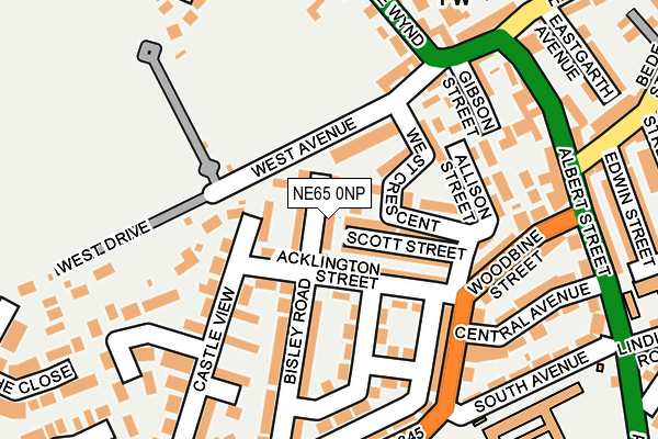 NE65 0NP map - OS OpenMap – Local (Ordnance Survey)