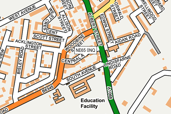 NE65 0NQ map - OS OpenMap – Local (Ordnance Survey)