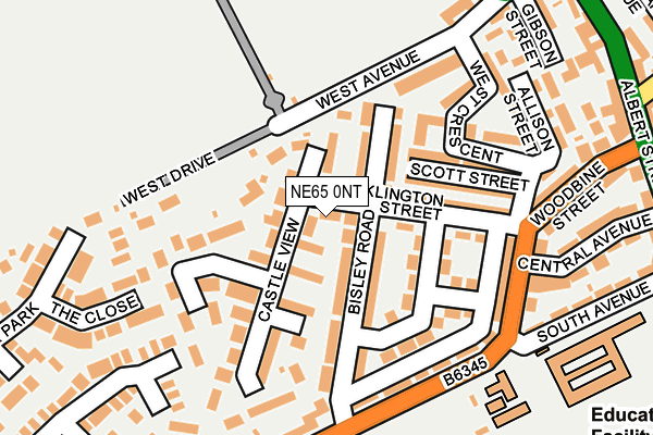 NE65 0NT map - OS OpenMap – Local (Ordnance Survey)