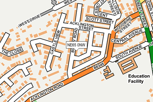 NE65 0NW map - OS OpenMap – Local (Ordnance Survey)