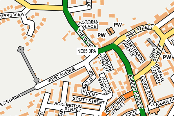 NE65 0PA map - OS OpenMap – Local (Ordnance Survey)