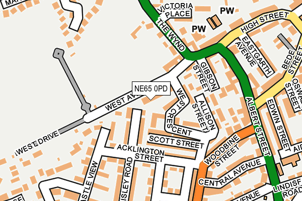 NE65 0PD map - OS OpenMap – Local (Ordnance Survey)