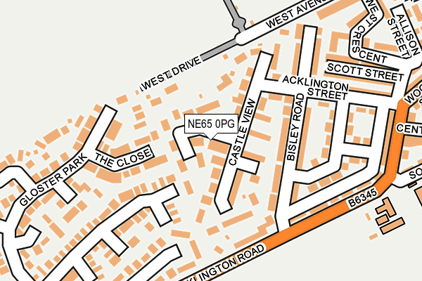 NE65 0PG map - OS OpenMap – Local (Ordnance Survey)