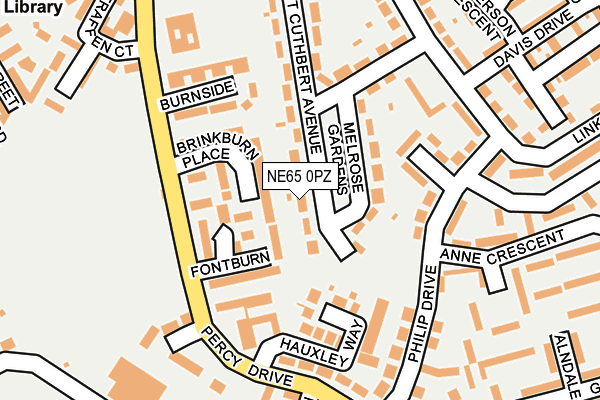 NE65 0PZ map - OS OpenMap – Local (Ordnance Survey)
