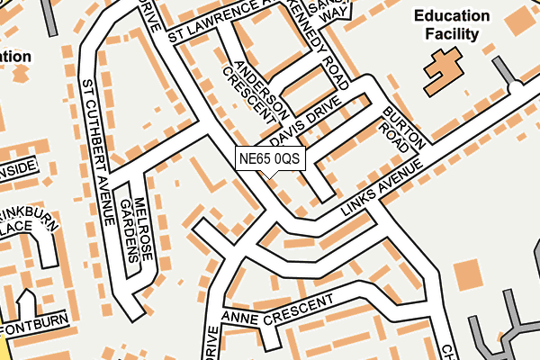 NE65 0QS map - OS OpenMap – Local (Ordnance Survey)