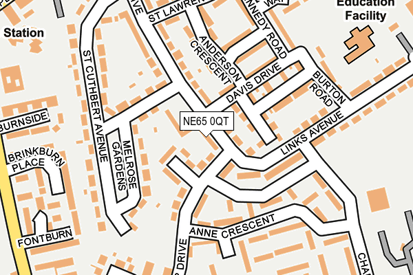 NE65 0QT map - OS OpenMap – Local (Ordnance Survey)