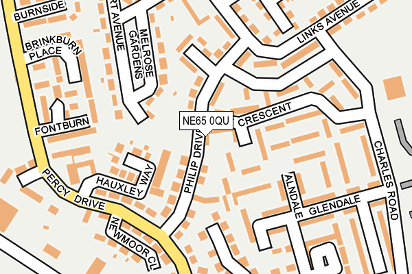NE65 0QU map - OS OpenMap – Local (Ordnance Survey)