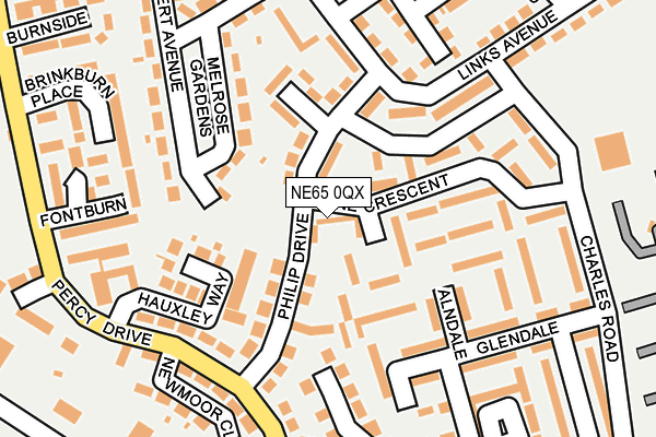 NE65 0QX map - OS OpenMap – Local (Ordnance Survey)