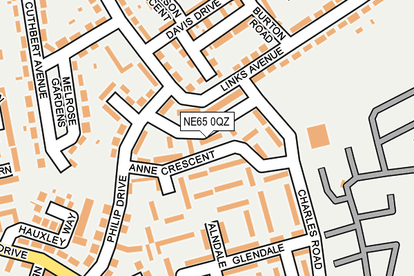 NE65 0QZ map - OS OpenMap – Local (Ordnance Survey)
